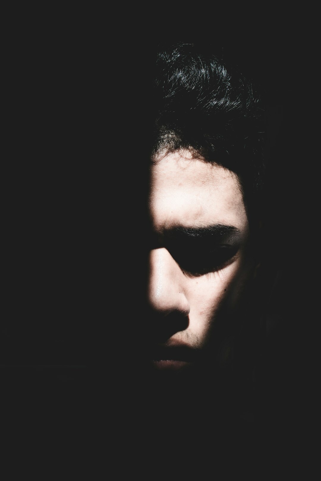 mysterious man in shadow